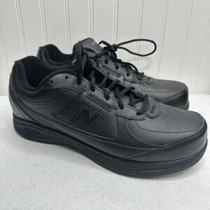 New Balance Shoes 577 Men 12.5 4E Wide Walking MW577BK Lace Up Black Leather EUC